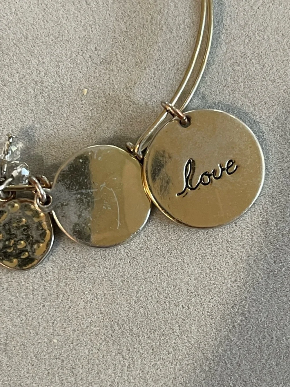 Turquoise Beaded Silver-Tone Charm Bangle Set - Daughter/Friendship